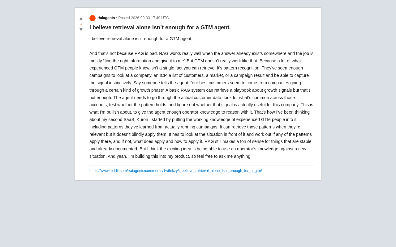 Why RAG Falls Short for GTM Agents: The Leap from Information Retrieval to Expert Reasoning