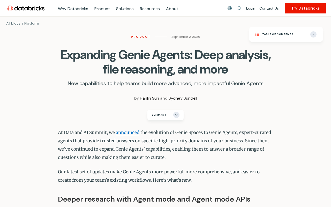 Databricks扩展Genie Agents能力