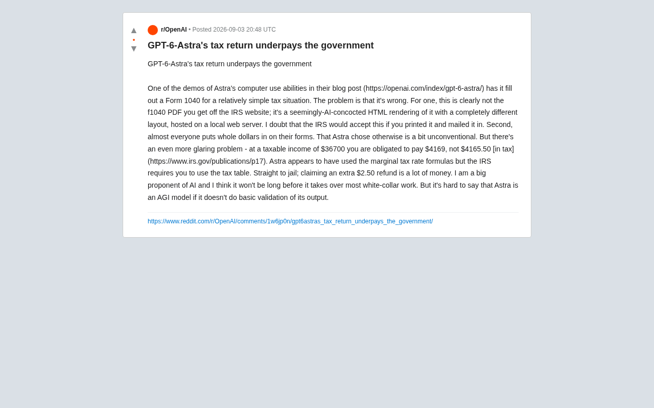 GPT-6 Astra's Tax Return Fail: A $2.50 Discrepancy Exposes AGI's Fatal Blind Spot