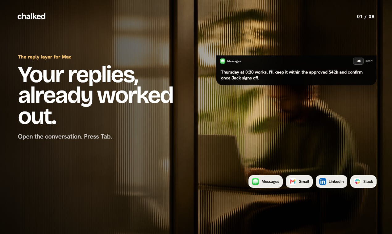 Chalked Review: An AI Reply Layer for Mac That Understands Your Context