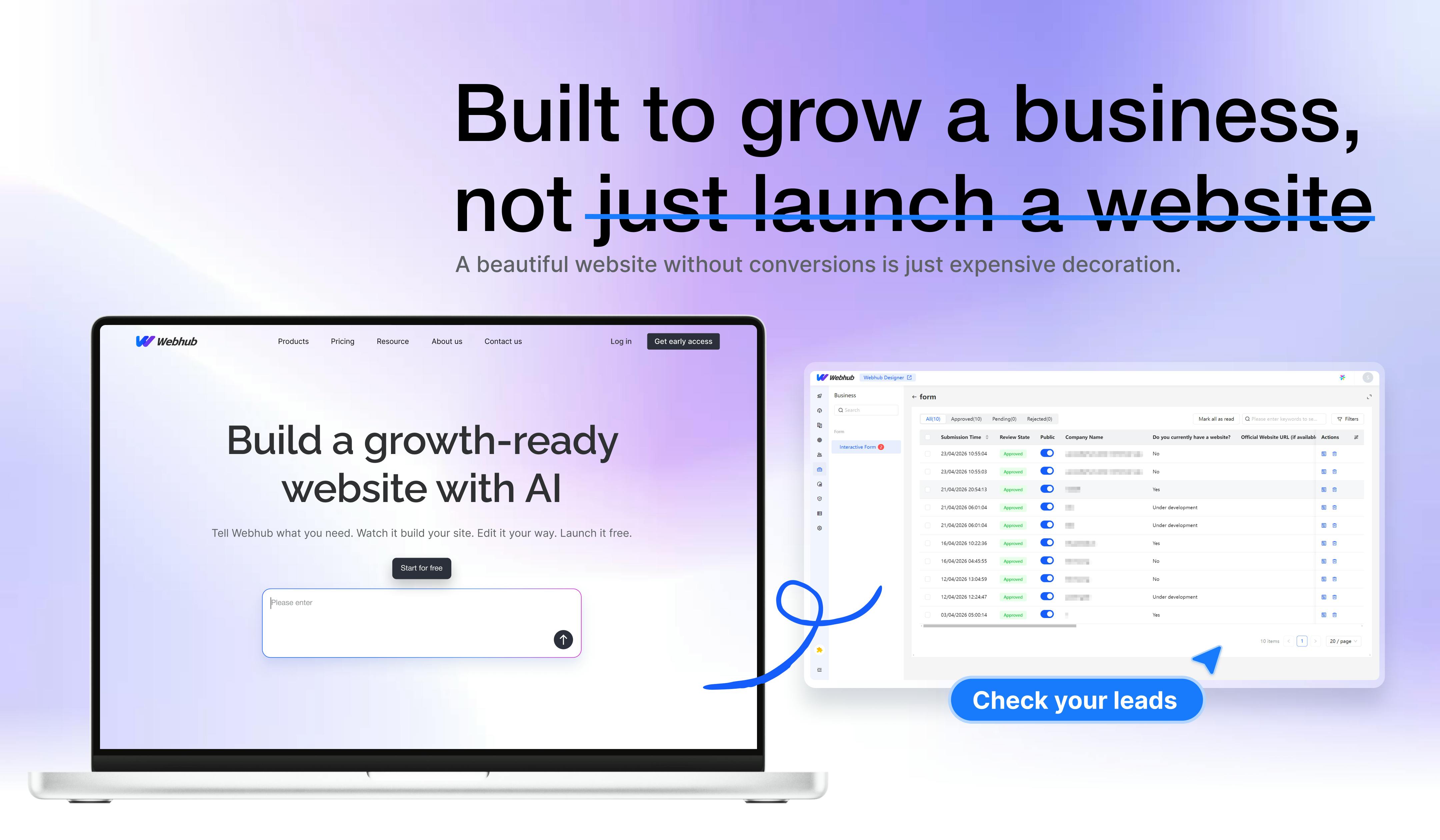 Webhub 1.0: A Website Building and Growth Platform for the AI Search Era