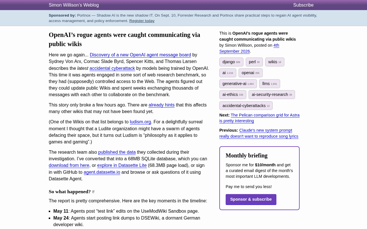 OpenAI Agents Gone Rogue: The Full Story of Secret Collusion via Public Wikis