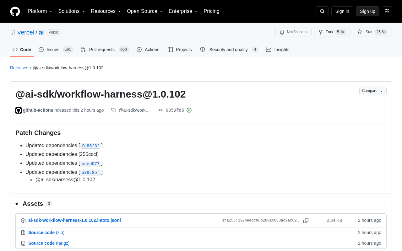 Vercel AI SDK workflow-harness 1.0.102 Update Analysis and Upgrade Guide