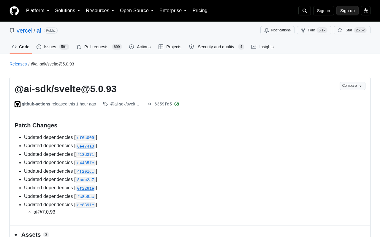 Deep Dive into Vercel AI SDK Svelte 5.0.93 Release Update
