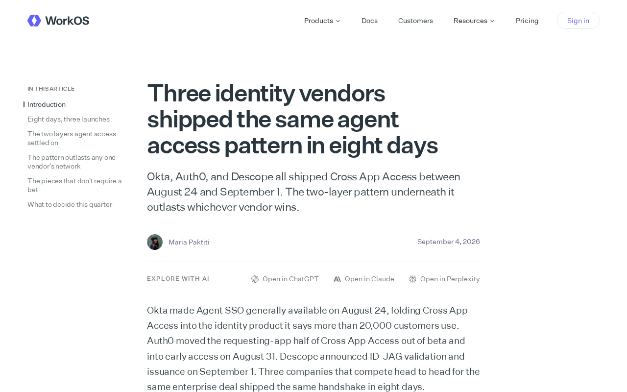 AI Agent跨应用访问:三大身份厂商8天内收敛同一架构模式
