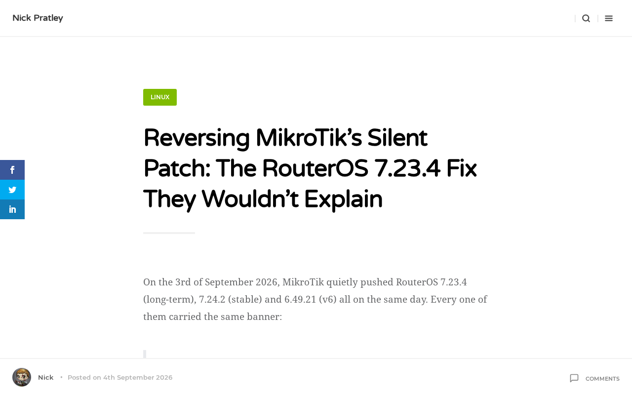 Reverse Engineering MikroTik's Silent Patch: The Truth Behind a RouterOS Vulnerability Fix