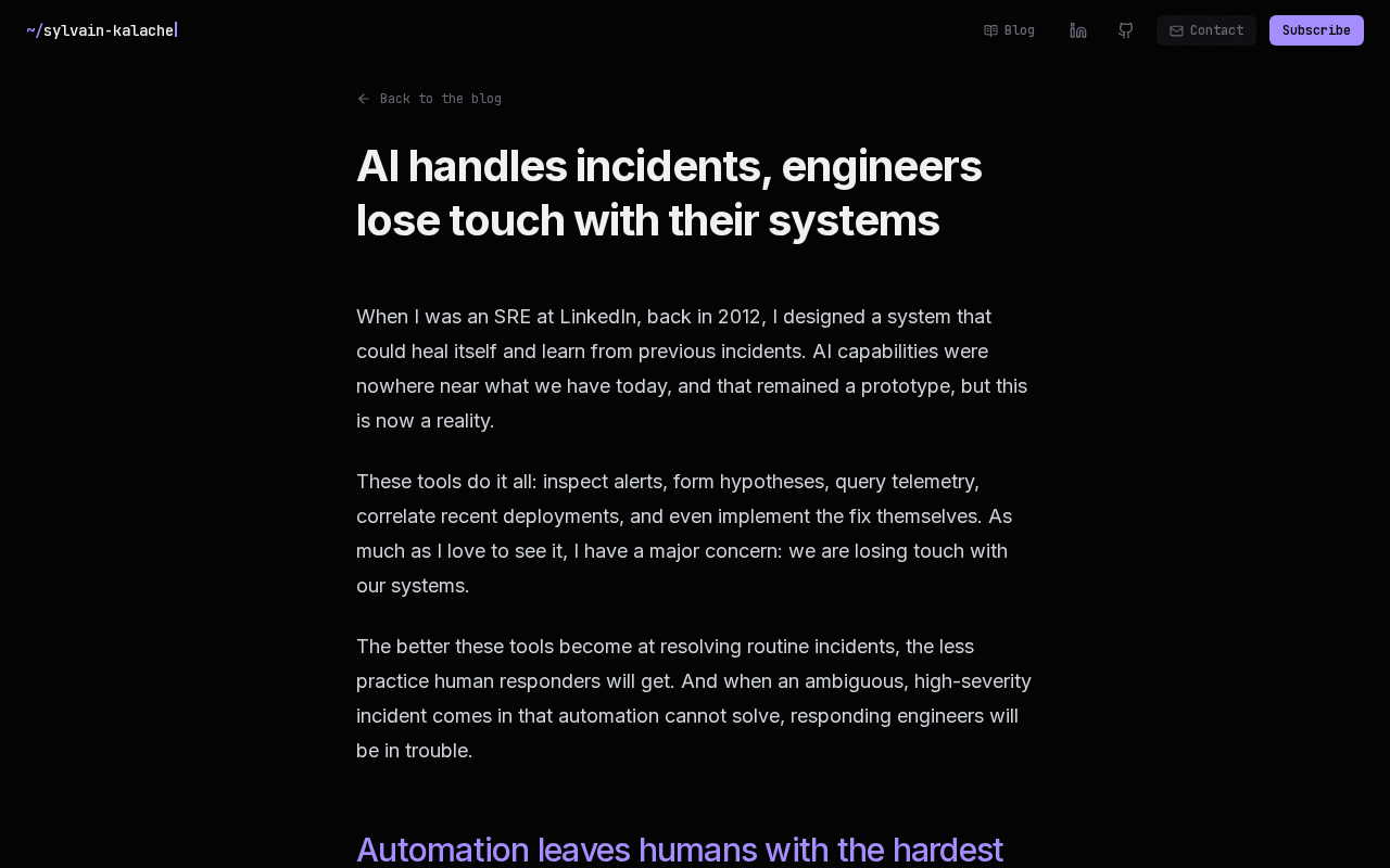 hackernews source: AI handles incidents, engineers lose touch with their systems