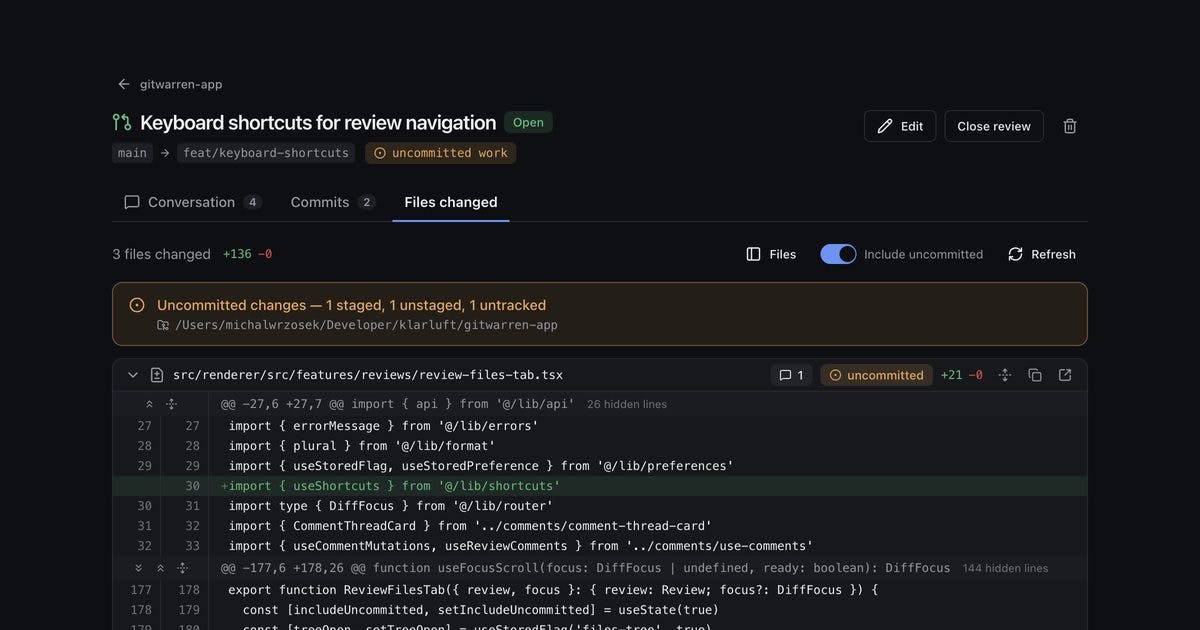 GitWarren: An Open-Source Tool for AI-Powered Code Review Before You Commit