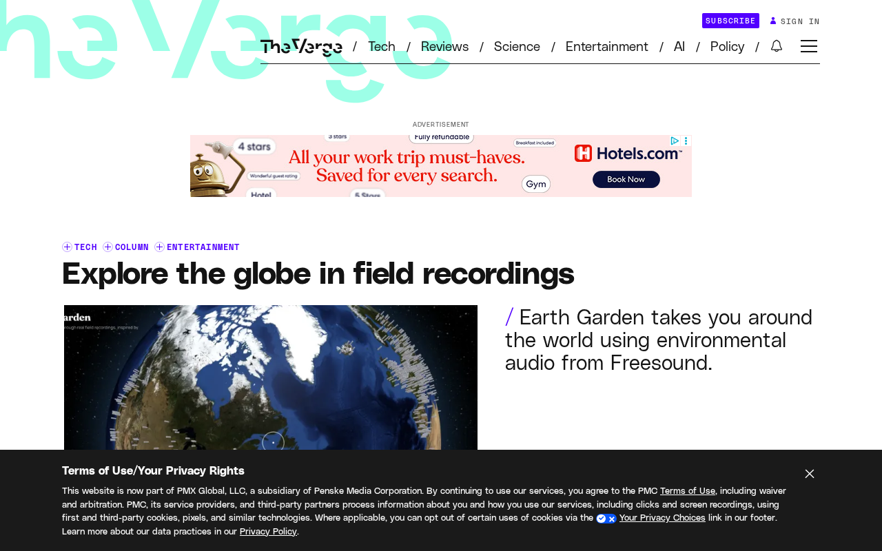 Earth Garden:用实地录音地图聆听世界各地的声音