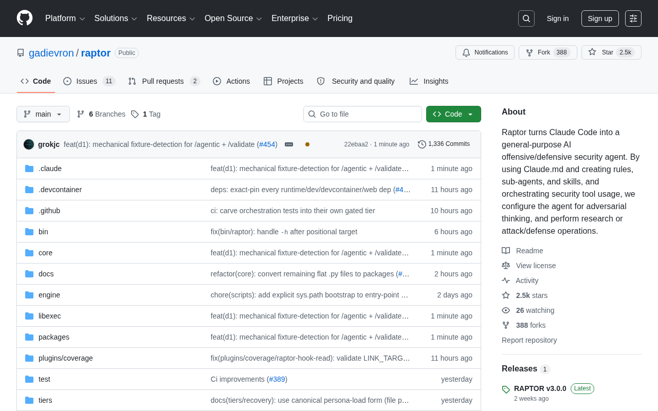 Raptor: Transforming Claude Code into an Offensive & Defensive Security AI Agent