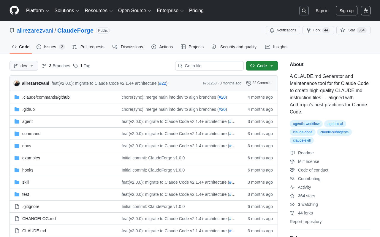 ClaudeForge: An Open-Source Tool That Generates CLAUDE.md Instruction Files with One Click