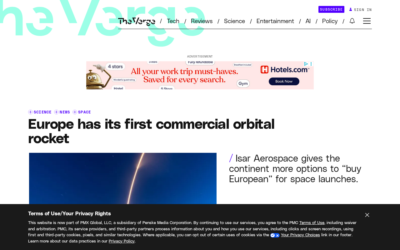 欧洲首枚商业轨道火箭成功入轨:Isar Aerospace Spectrum改写航天格局