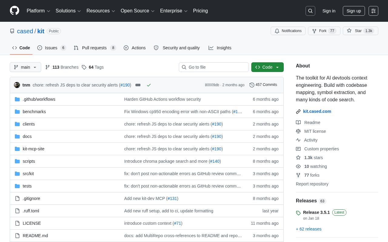 cased/kit: An Open-Source Toolkit for Context Engineering in AI Coding — Code Search and Symbol Extraction