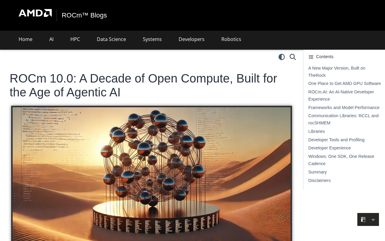 hackernews source: ROCm 10.0: A Decade of Open Compute, Built for the Age of Agentic AI