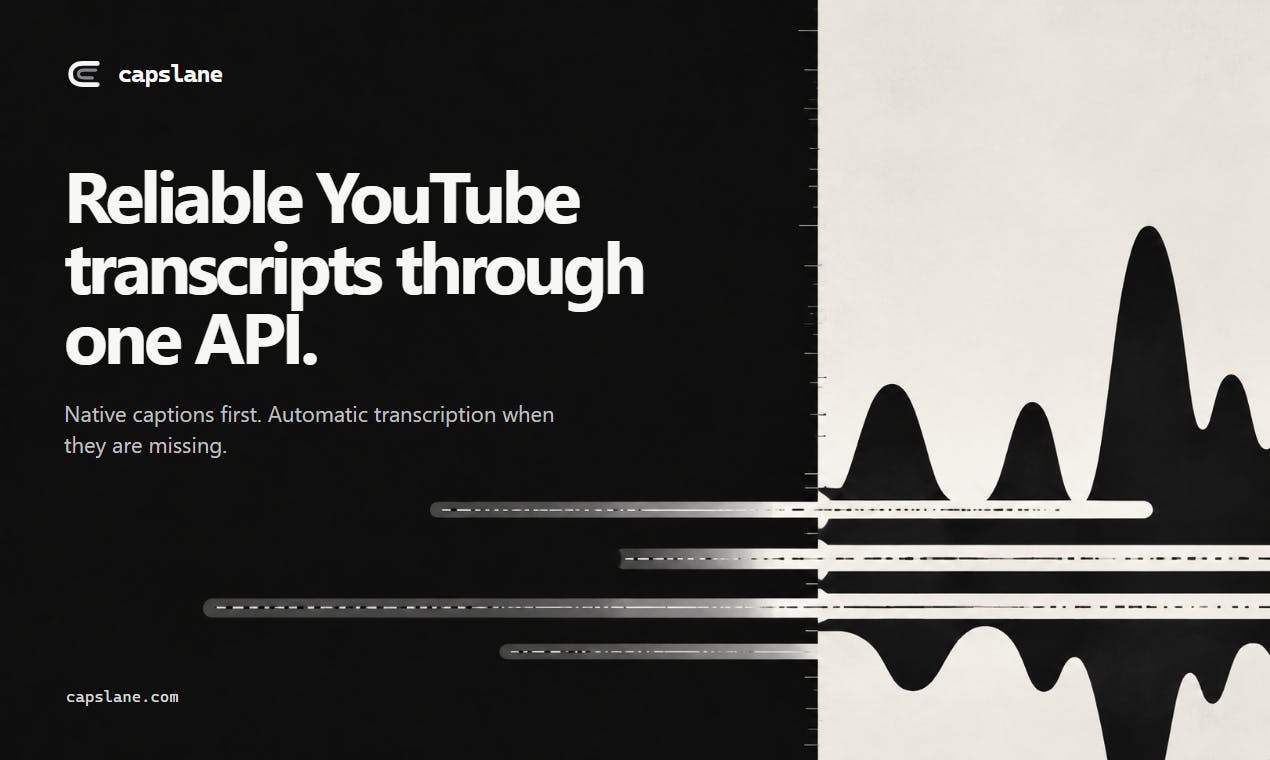 Capslane: One API for YouTube Subtitle Extraction and Auto-Transcription