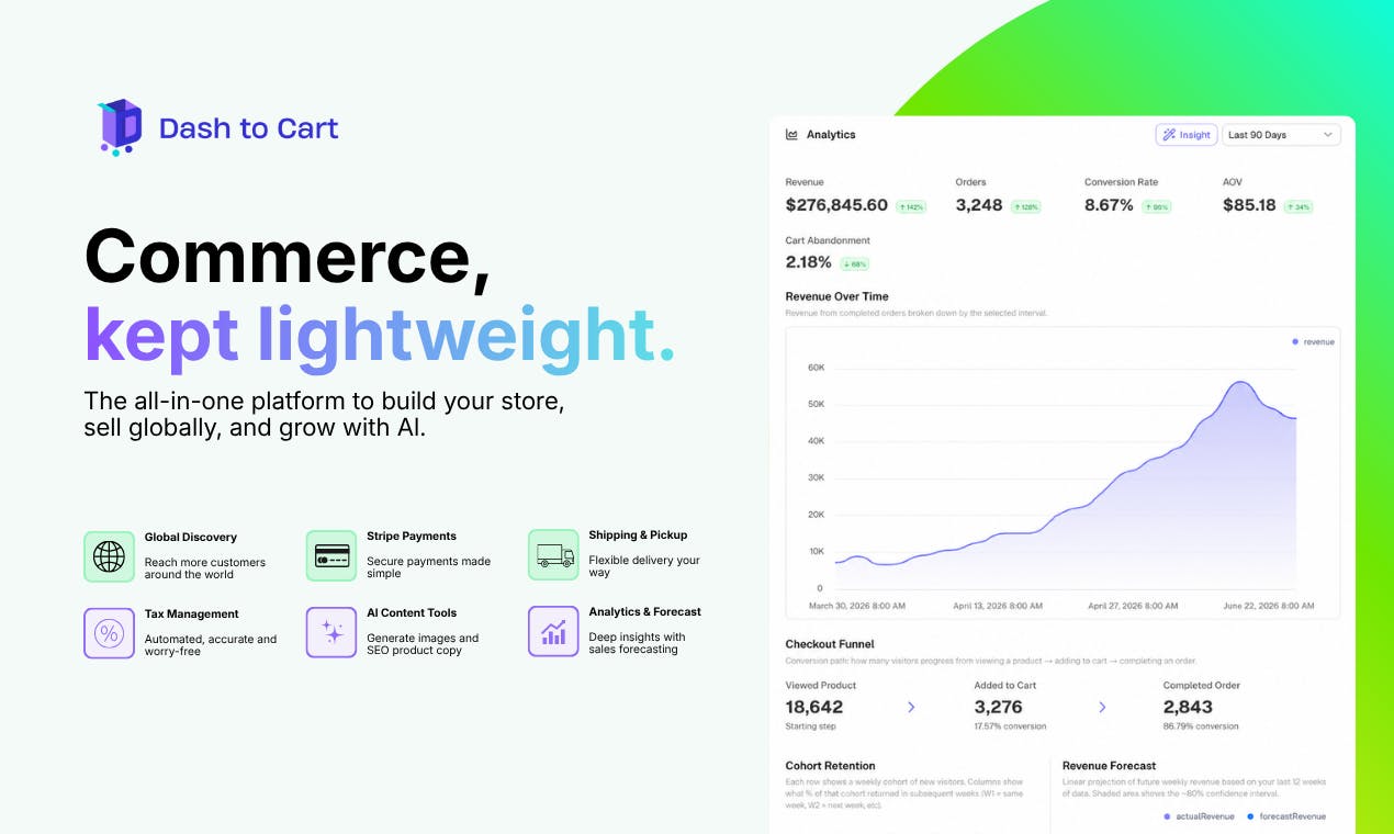 Dash to Cart 2.0 Explained: A Lightweight All-in-One E-commerce Platform for DTC Brands