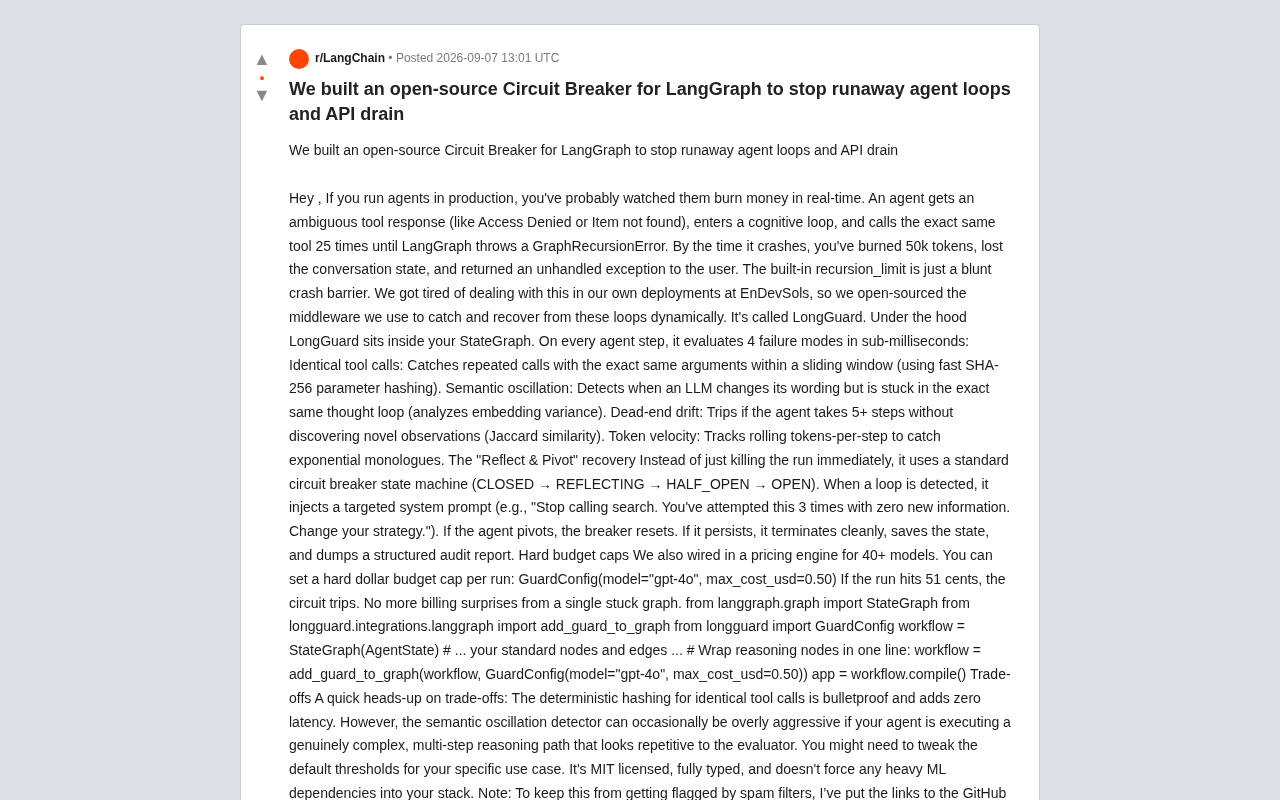 LongGuard: A Circuit Breaker for LangGraph to End Agent Runaway Loops