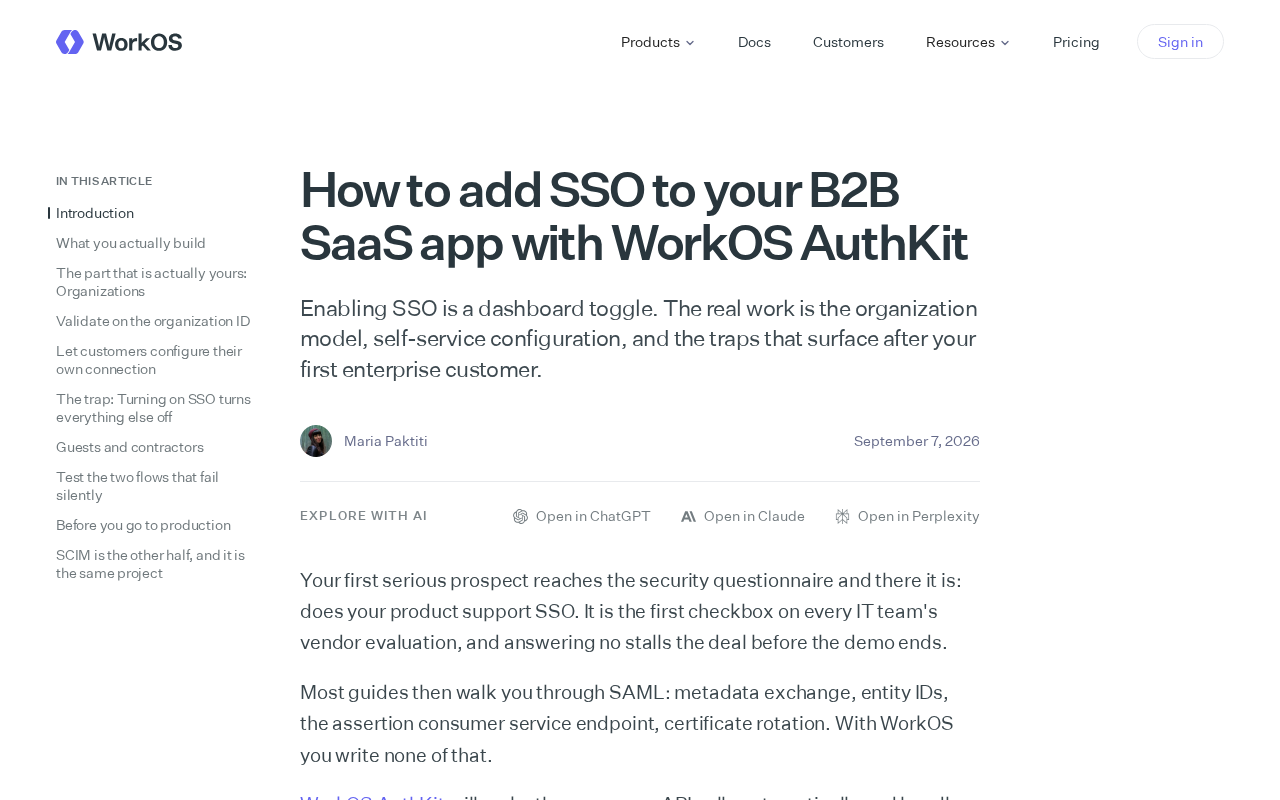 rss source: How to add SSO to your B2B SaaS app with WorkOS AuthKit