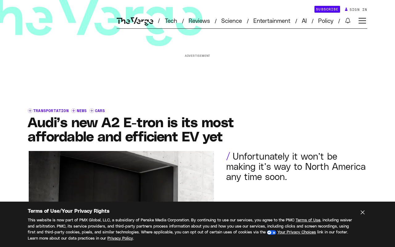 rss source: Audi’s new A2 E-tron is its most affordable and efficient EV yet