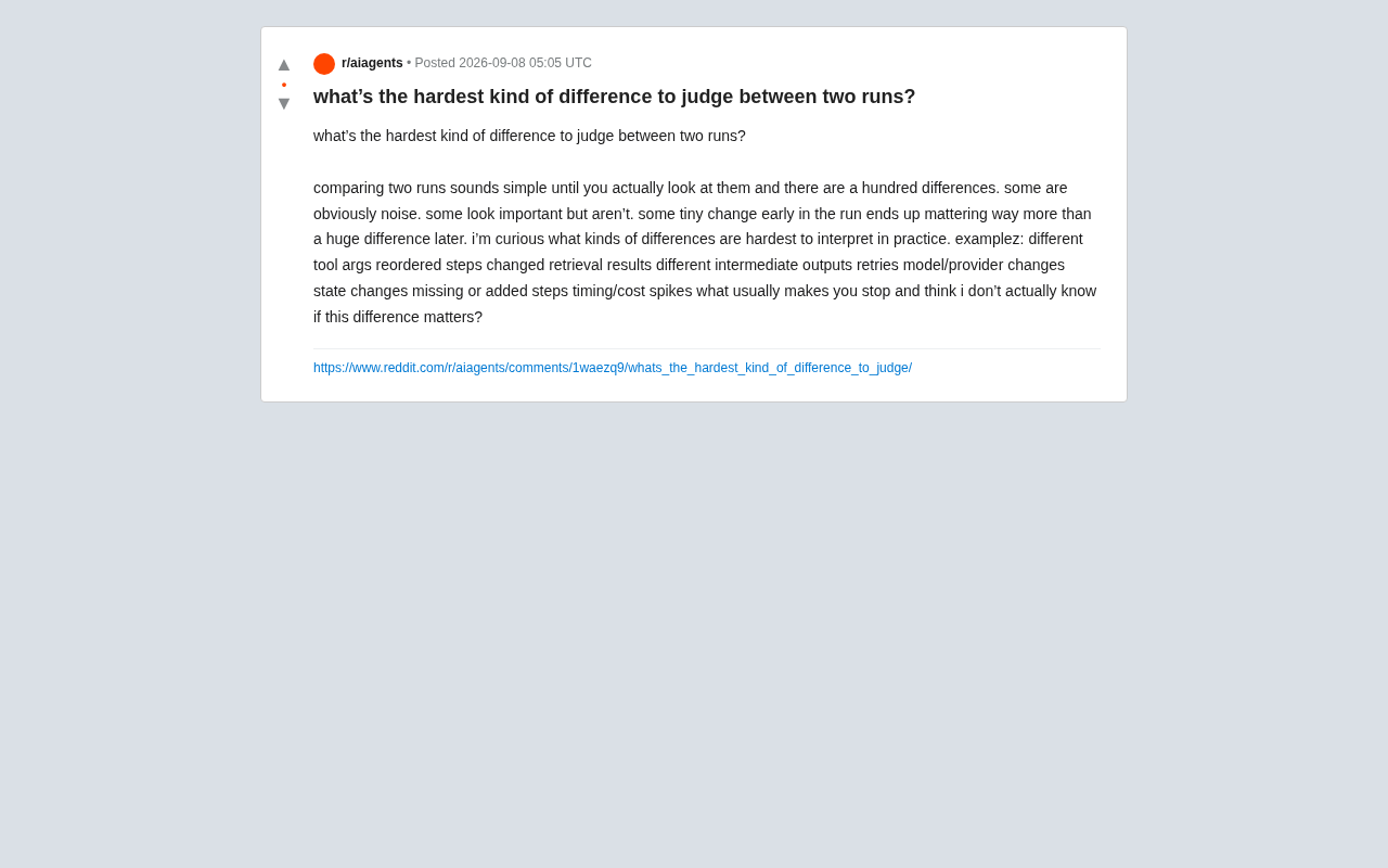 AI System Debugging: How to Evaluate Differences Between Two Runs