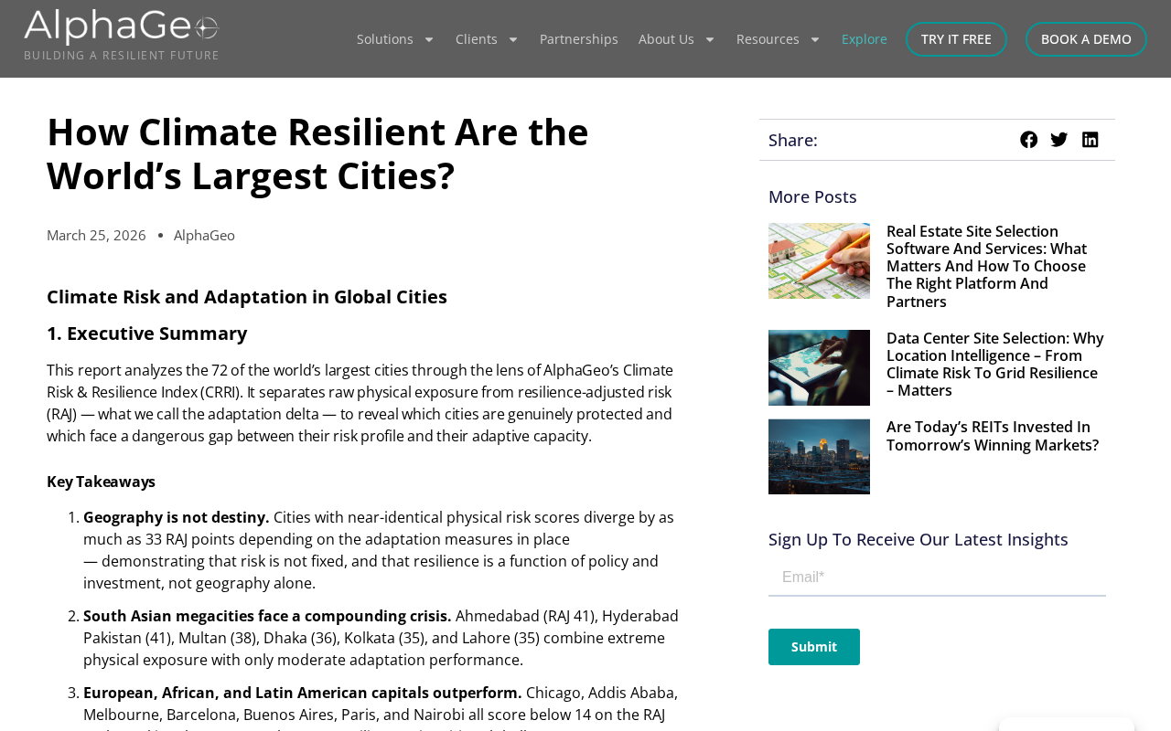 Climate Resilience Assessment of Global Megacities: Who Stands Strongest Against Disaster?