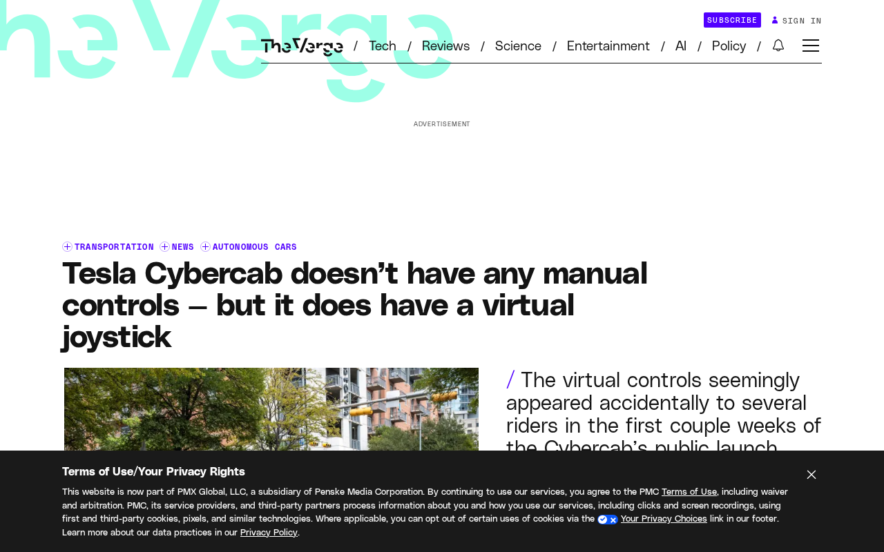 Tesla Cybercab's Hidden Virtual Joystick: The Secret Manual Control Inside a Steering-Wheel-Free Robotaxi