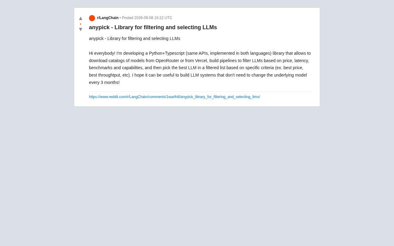 anypick: An Open-Source Library That Automatically Selects the Best LLM Model