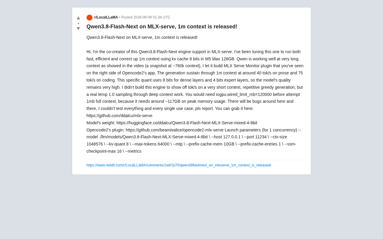 MLX-serve Achieves Million-Token Local Inference