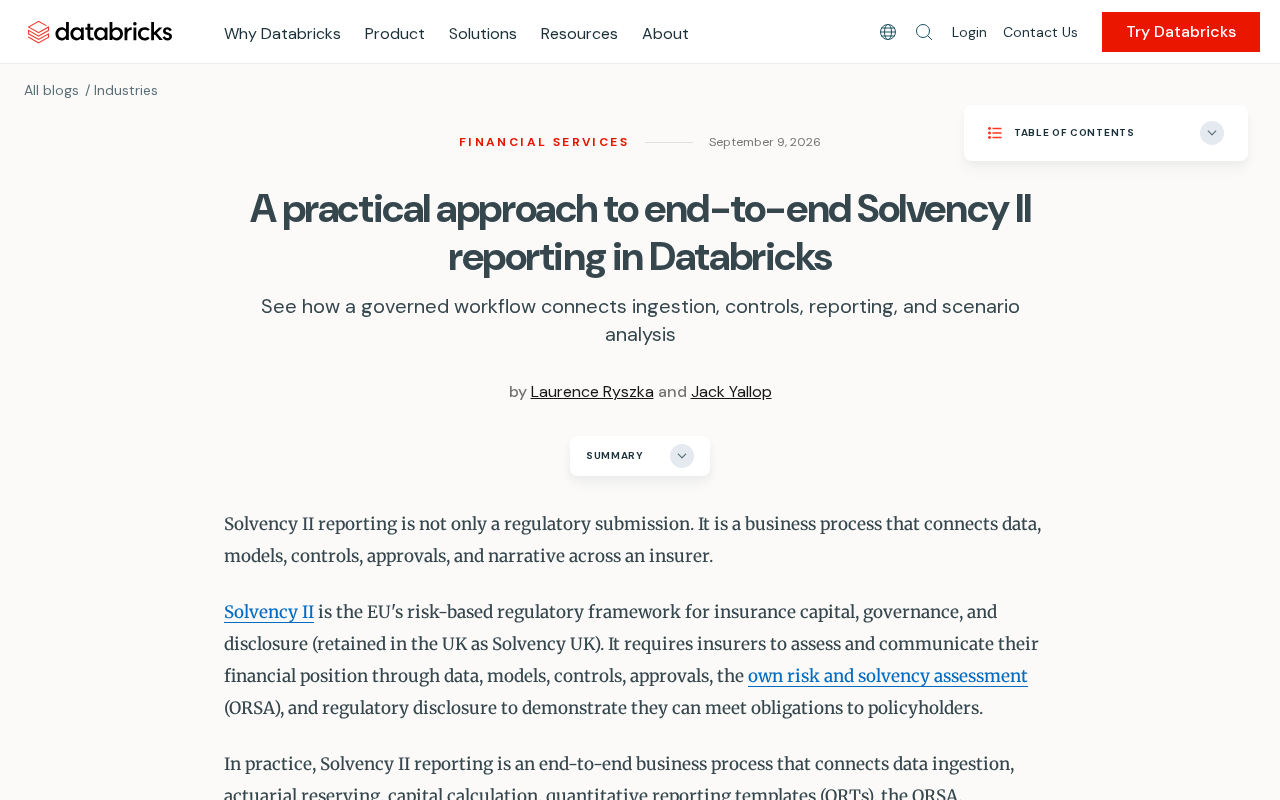 Databricks偿付能力II报告解决方案:全流程自动化实践