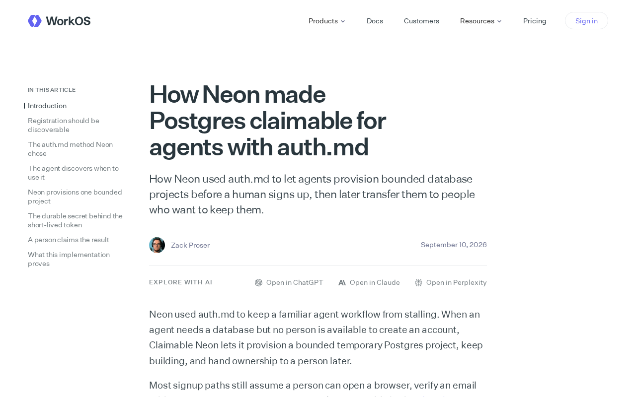 auth.md: A New Paradigm for AI Agents to Self-Provision Databases