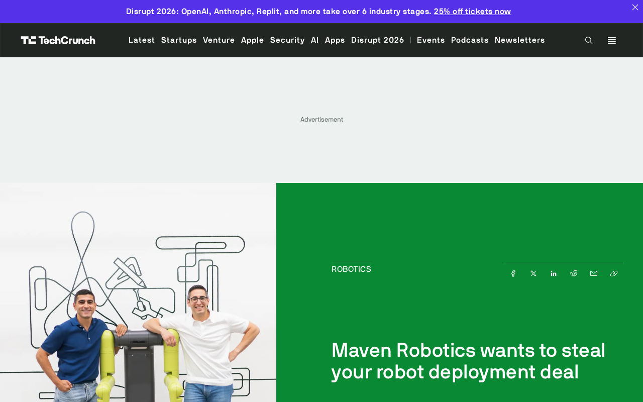 Maven Robotics Emerges from Stealth with $100M Series A Bet on Robot Deployment