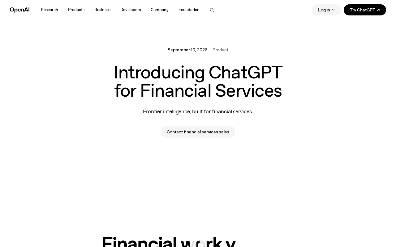 rss source: Introducing ChatGPT for Financial Services