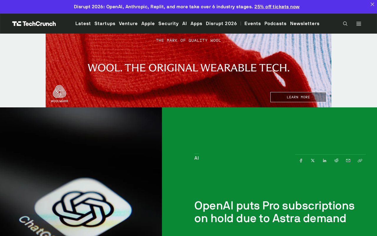 OpenAI Pauses Pro Subscriptions
