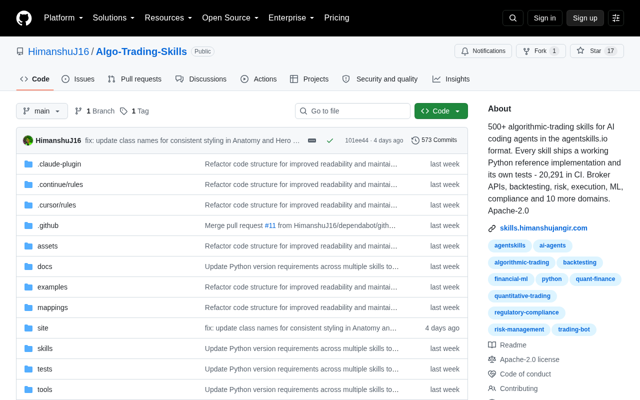 Algo-Trading-Skills: Equipping AI Agents with 501 Quantitative Trading Skills