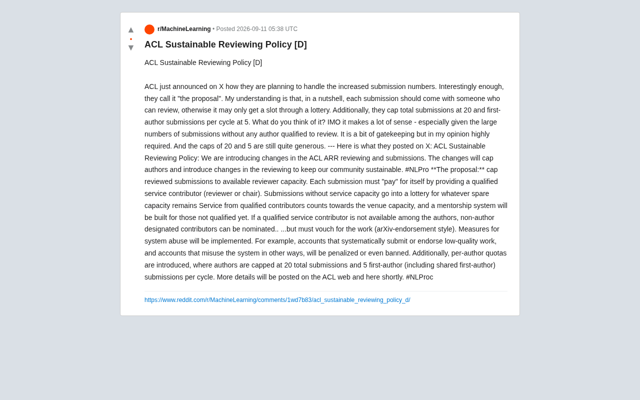 ACL's New Policy: Submissions Must "Come with a Reviewer" — The Sustainable Reviewing Policy Explained