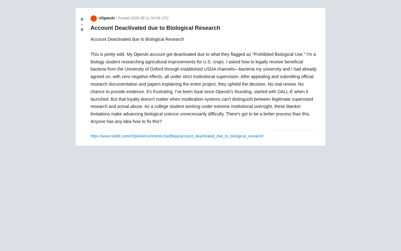 When AI Safety Goes Too Far: The Plight of a Biology Researcher Caught in Content Moderation