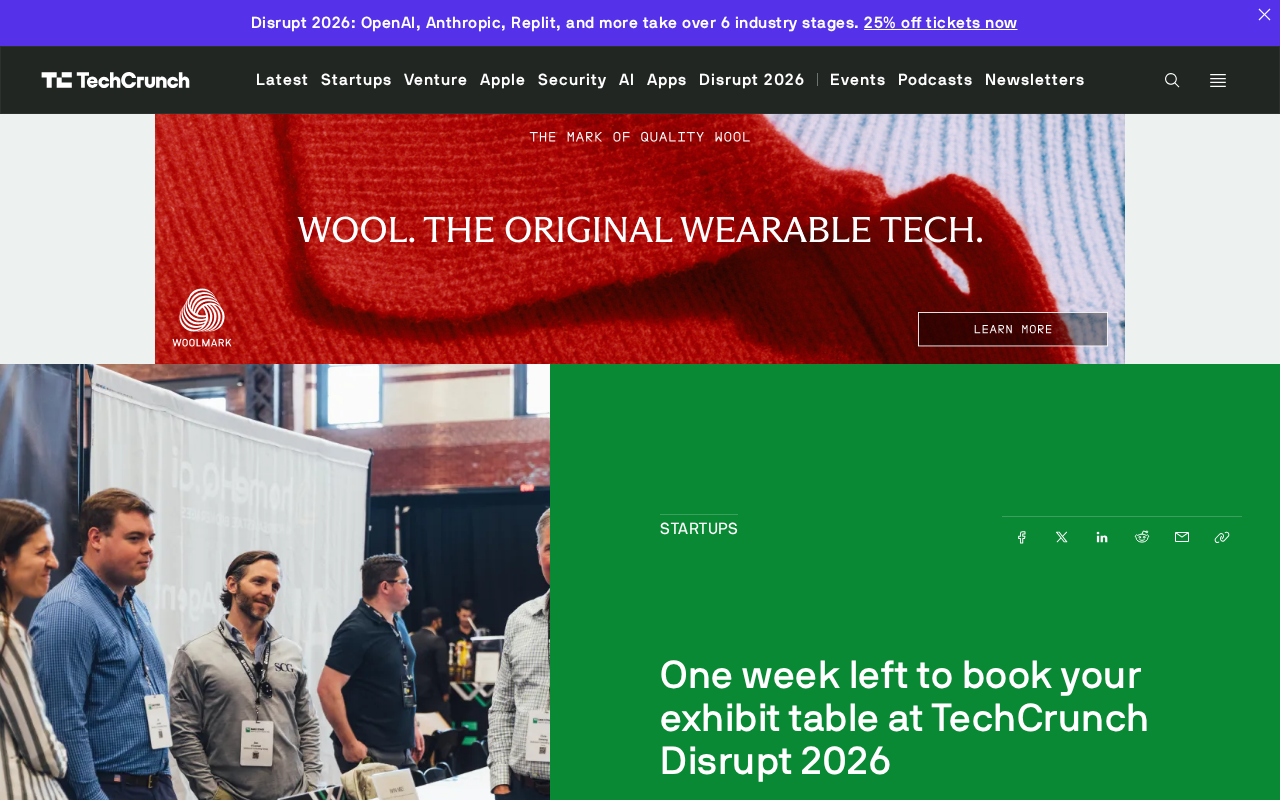 TechCrunch Disrupt 2026展位预订倒计时:最后一周窗口期