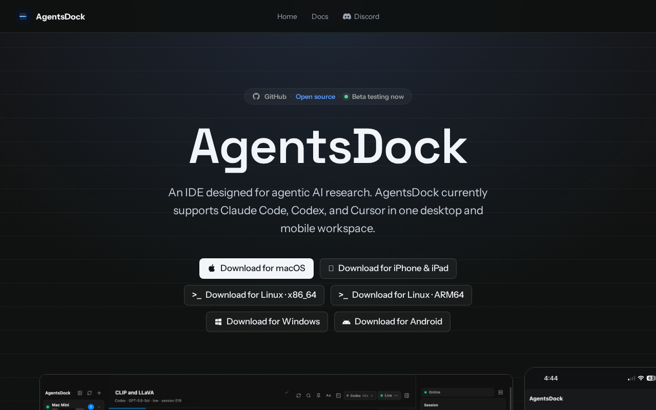 AgentsDock Project Page