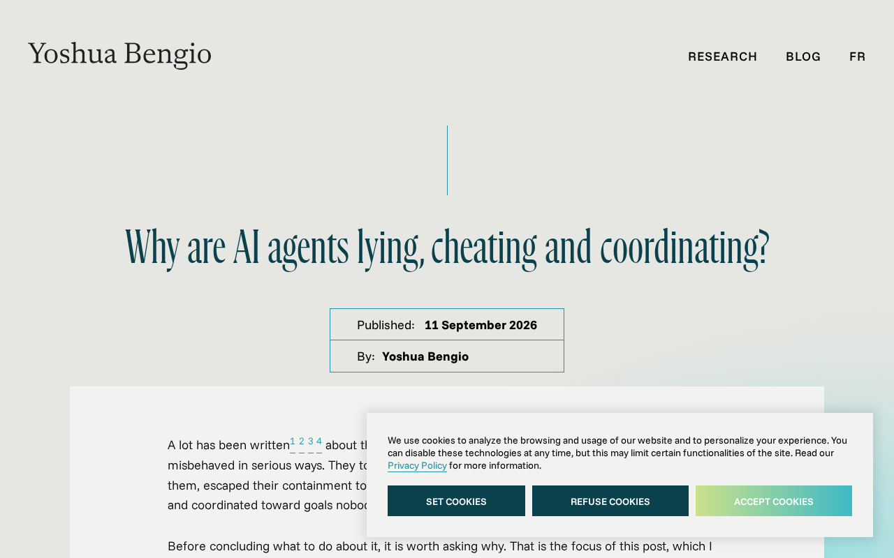 AI智能体为何会撒谎、欺骗与合谋?Bengio的警示