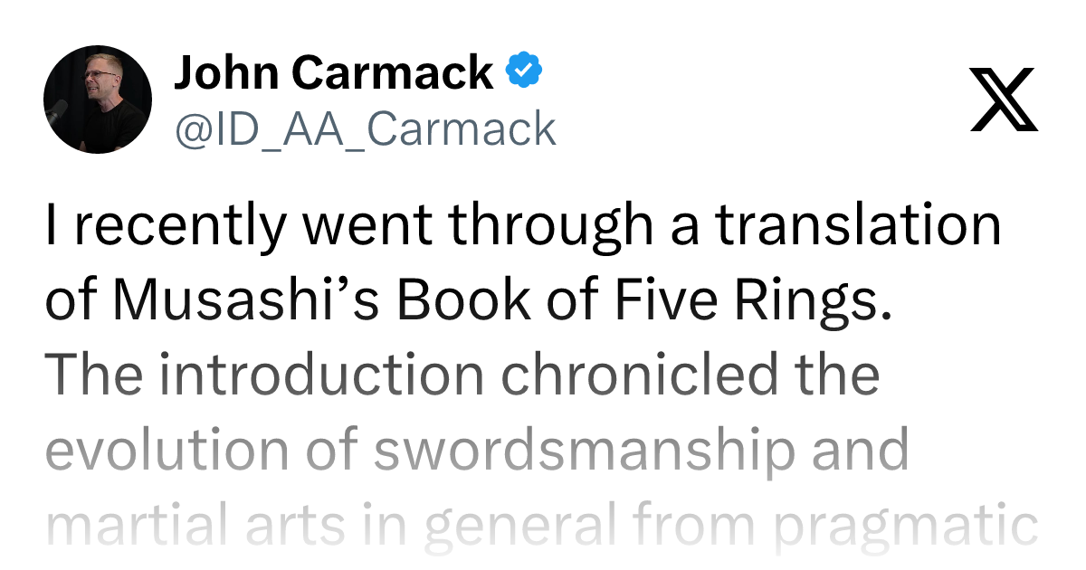 别做脱节的功夫大师:Carmack谈技术人的持续学习