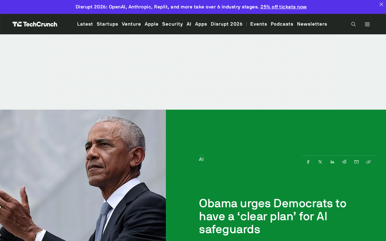 Obama Calls on Democrats to Develop a Clear Plan for AI Safety Regulation