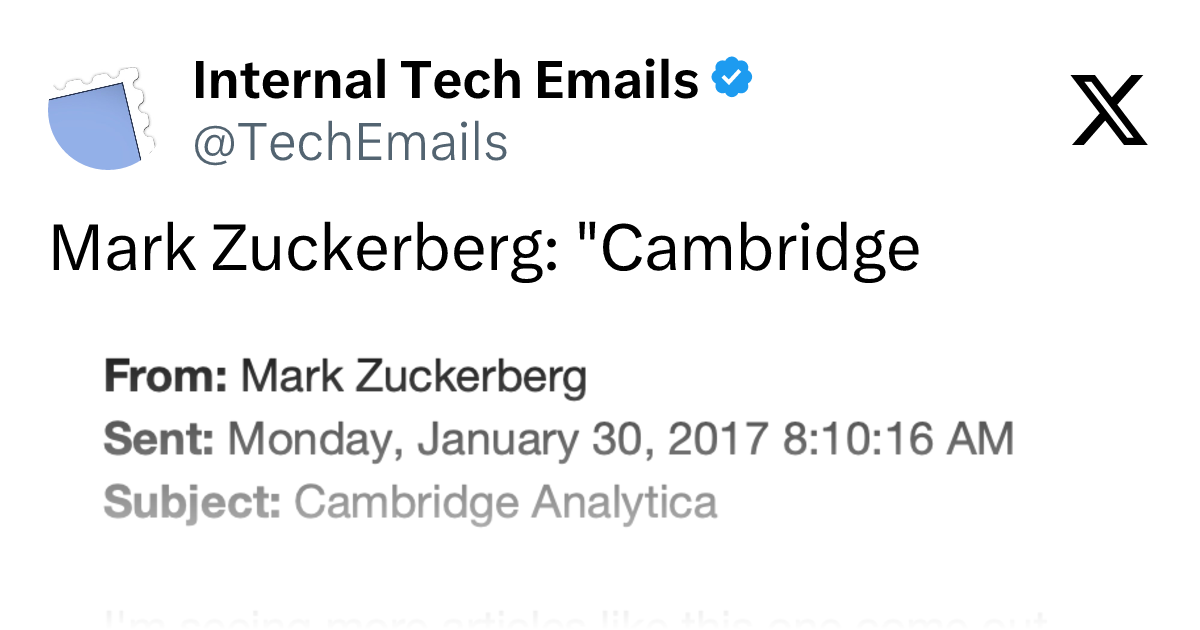 The Cambridge Analytica Scandal Revisited: The Privacy Questions Raised by Zuckerberg's 2017 Remarks