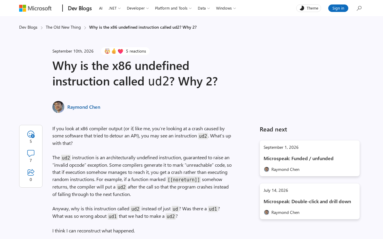 Why Is x86's Undefined Instruction Called ud2? The History Behind the Number