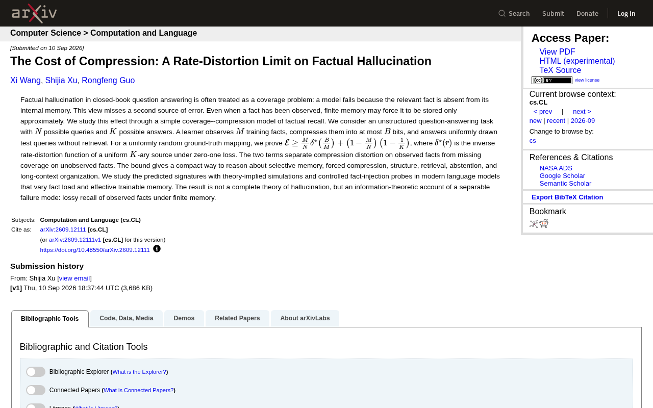 The Cost of Compression: Rate-Distortion Limits Behind Factual Hallucination