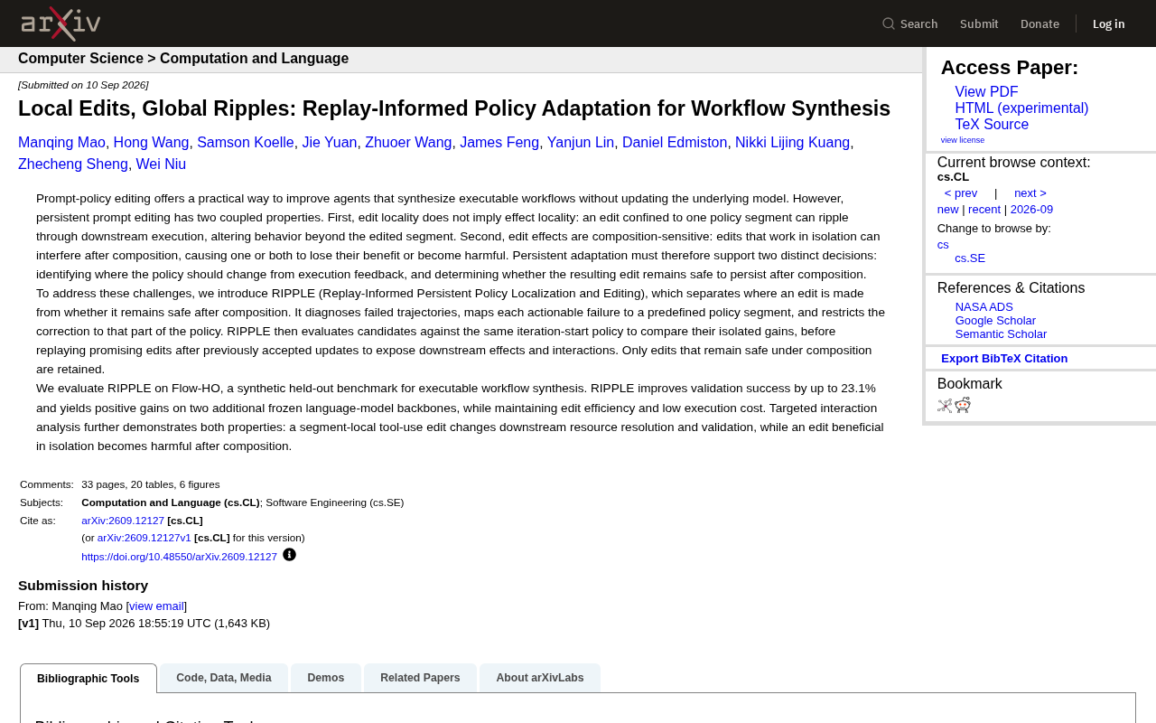 RIPPLE: A New Approach to Agentic Workflow Policy Editing Without Retraining