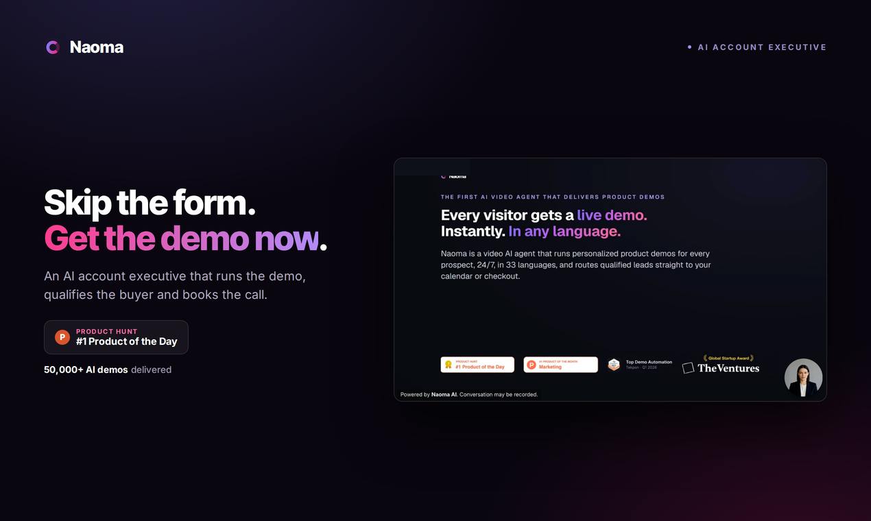 Naoma AI Demo Agent V2: Turning Website Traffic into Booked Meetings with AI Sales