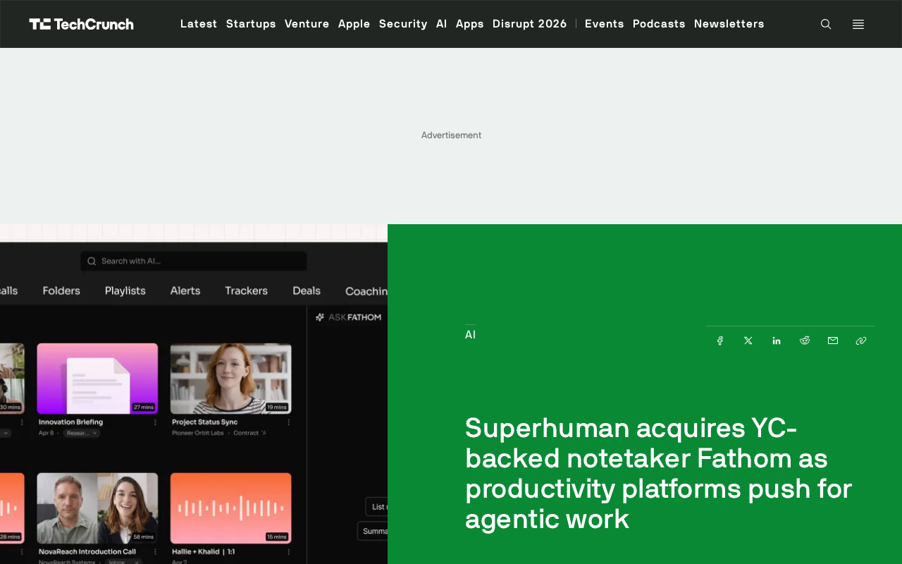 Superhuman Acquires YC-Backed Meeting Notes Tool Fathom to Double Down on Agentic Work