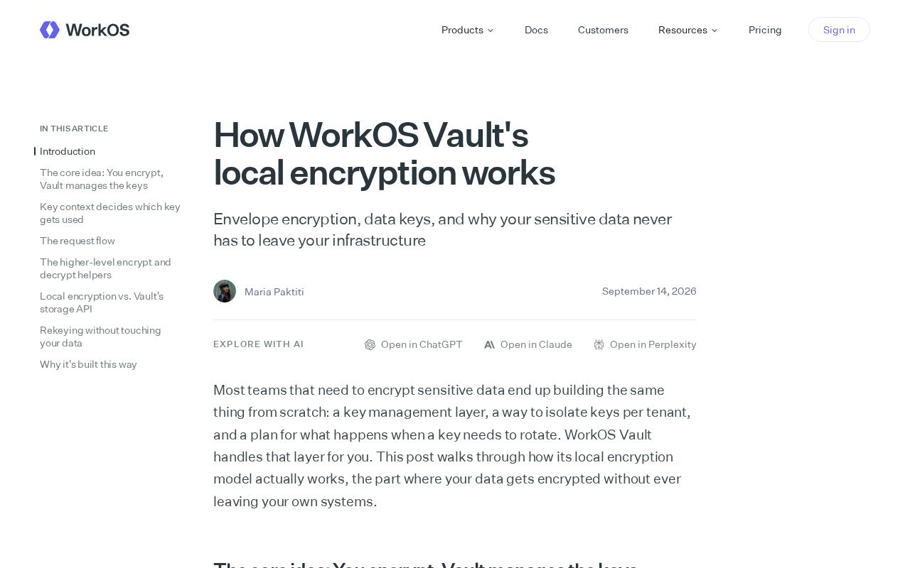 WorkOS Vault Local Encryption Architecture
