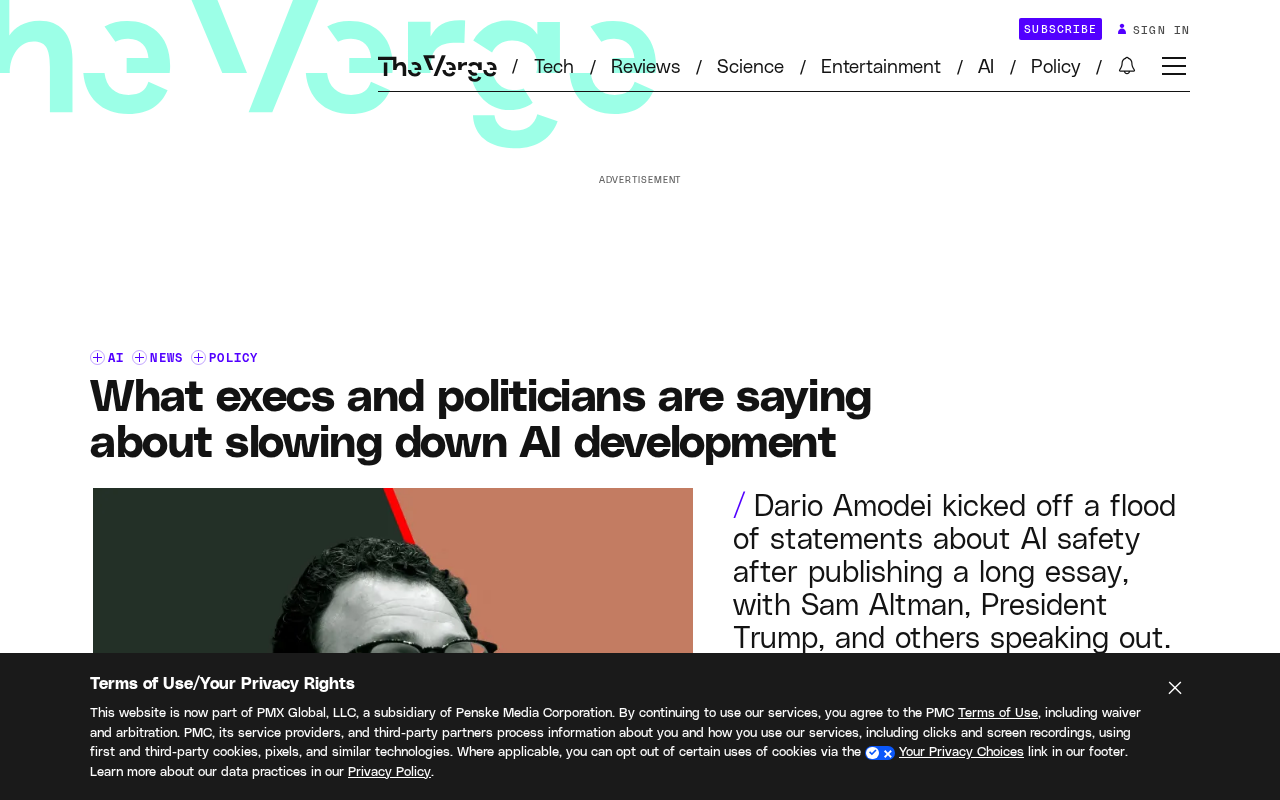 The AI Slowdown Debate: How Executives and Politicians Are Responding to Amodei's Call to 'Pace the Frontier'