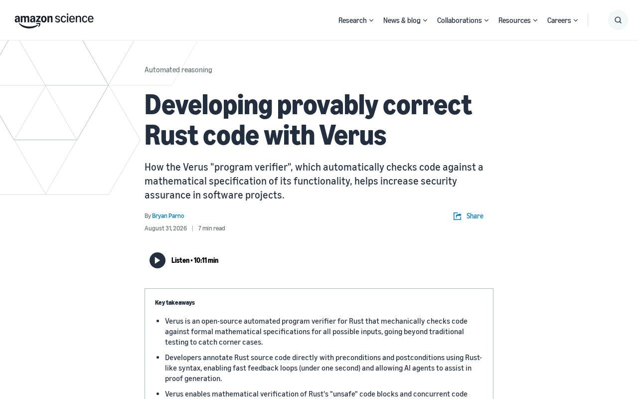 Verus: Building Provably Correct Rust Code with Formal Verification